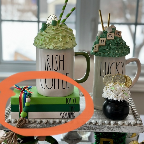 St. Patrick's Day Large Wooden Book Stack Riser - Picture 2 of 5